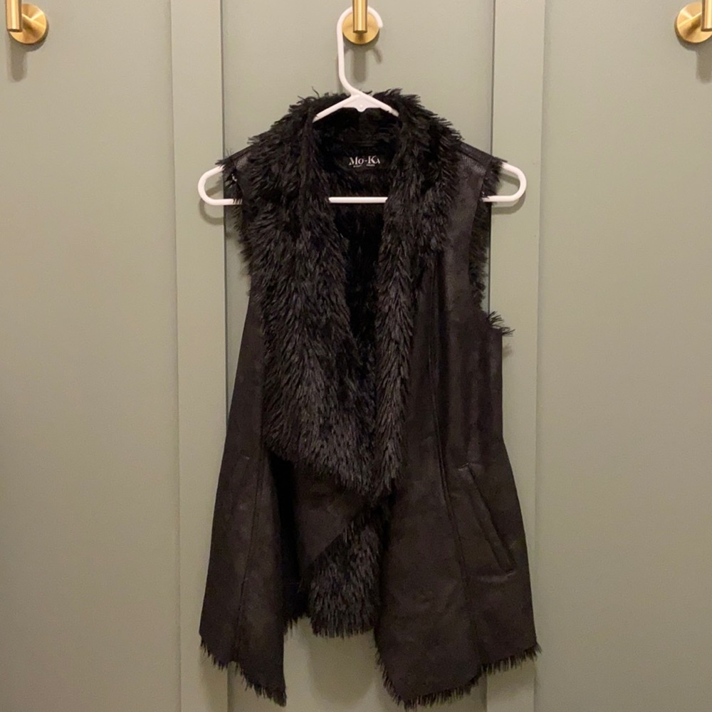 *Like New* black fur vest